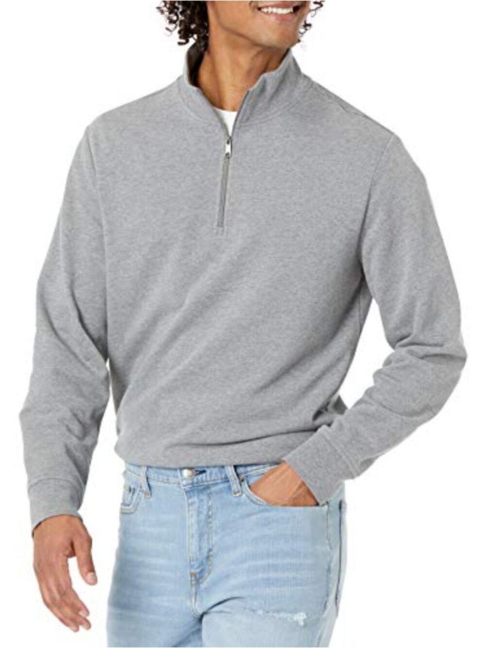Men's Lightweight French Terry Quarter-Zip Mockneck Sweatshirt